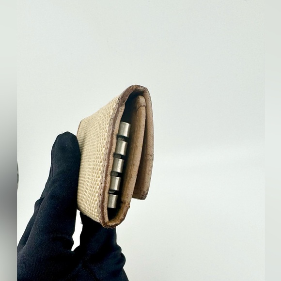 Burberry Woven Key Holder Tan Leather Accents with Silver Hardware - Picture 10 of 13